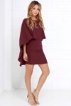 Elegant Back-Open Mini Chiffon Dress