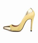 Glamorous Metallic Bronze Toe Vegan Patent Stiletto