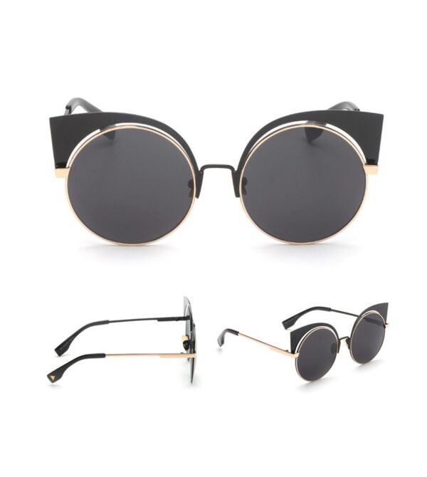 Retro Cat Eye Metal Frame Sunglasses 7 metal framed black gold cat glasses