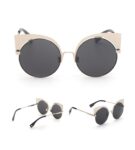 Retro Cat Eye Metal Frame Sunglasses