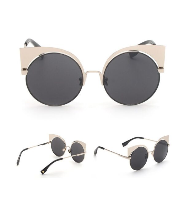 Retro Cat Eye Metal Frame Sunglasses 6 metal framed black gray cat glasses