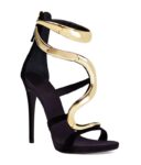 Daring Snake Metal Strap Stiletto Sandal
