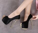 Glamorous Metal Heel Platform Wedding Peep Toe Pumps