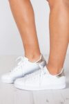 Metallic Heel Genuine Leather Sneakers