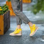 Hidden Heel Zipper Leather Sneakers