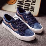 Crystal Embellished Lace-Up Canvas Shoes