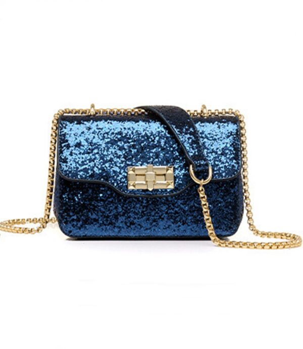 navy sequined mini night bag
