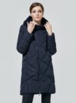 Cozy Knit Collar Hooded Long Parka Coat