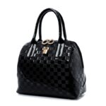 Damask Pattern Glamorous Patent Leather Wrist Bag