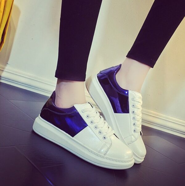 patent blue white sneaker sport shoes