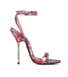 Vibrant Slim Metallic Heel Strappy Stiletto Sandals
