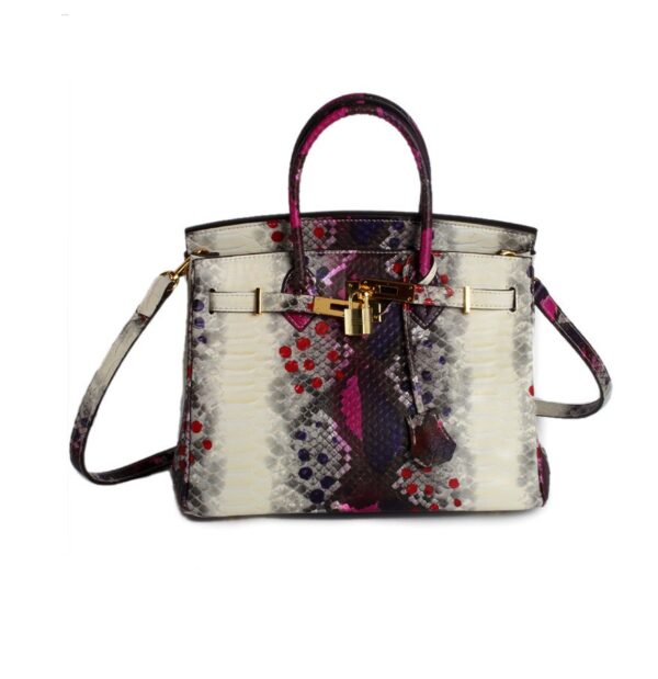 pink black gray vintage genuine leather bag