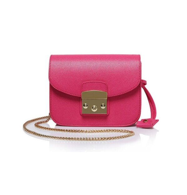 pink chained small sleeve bag