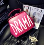Dramatic Flap Genuine Leather Shoulder Bag