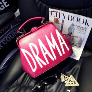 Dramatic Flap Genuine Leather Shoulder Bag