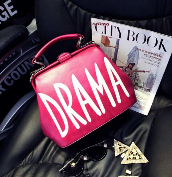 pink dramatic leather bag