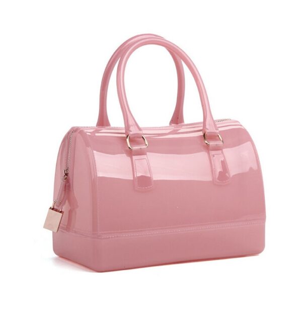 pink metal zip up pvc silicone bag