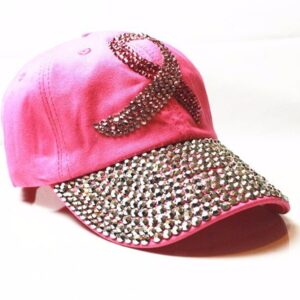 pink rhinestone studded rivet denim denim hat