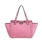 Rock-chic Studded Trapeze Genuine Leather Arm Bag