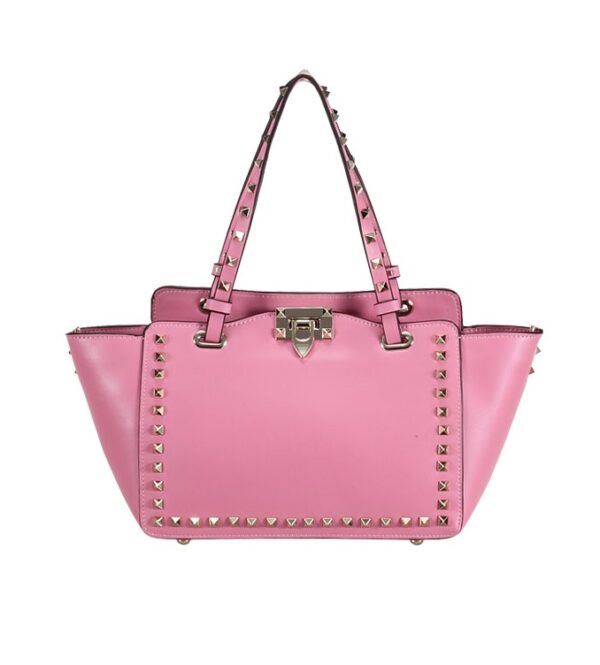 pink studded rivet trapeze sleeve bag