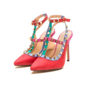 Studded Multicolor Patent High Heel Stiletto