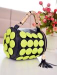 Unique Vegan Leather Cylinder Button Purse