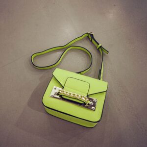 Minimal Vegan Leather Chain Detail Purse