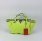 Rock-chic Studded Trapeze Genuine Leather Arm Bag
