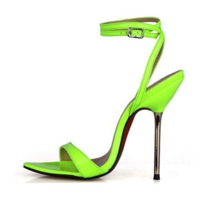 Vibrant Slim Metallic Heel Strappy Stiletto Sandals