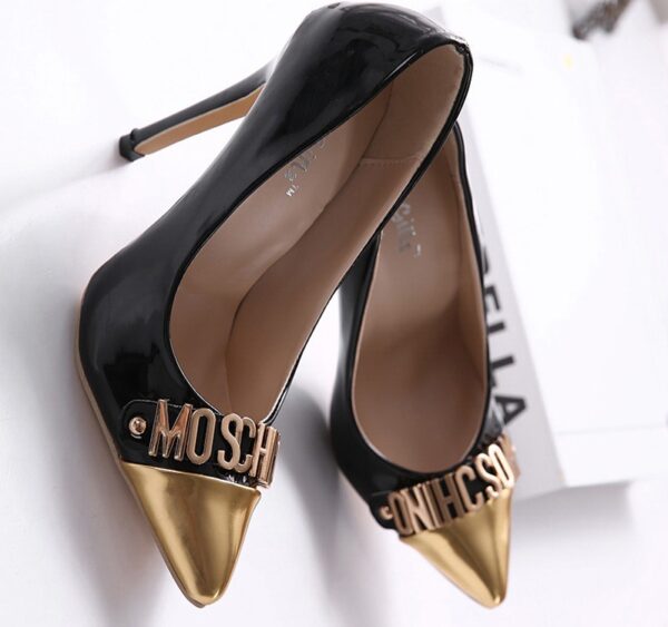 Pointed Toe Patent Stiletto Heels in Black 1 pointed toe patent stiletto