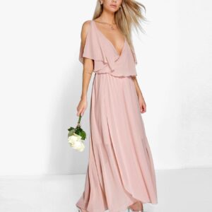 Romantic Deep V Neck Chiffon Maxi Dress