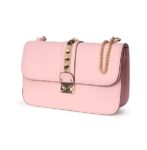 Studded Chain Detail Vegan Leather Clutch Bag