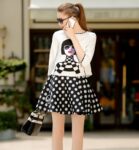 Printed Top Polka Dot Mini Skirt Set