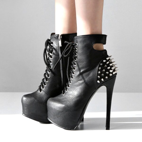 punk style studded rivet bootie