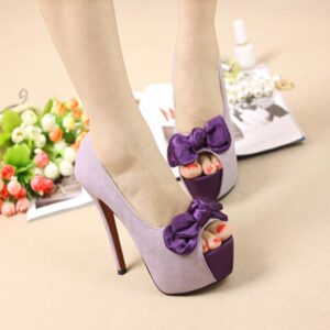 Bow Detail Evening Platform Heels