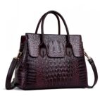 Crocodile-Pattern Genuine Leather Bag