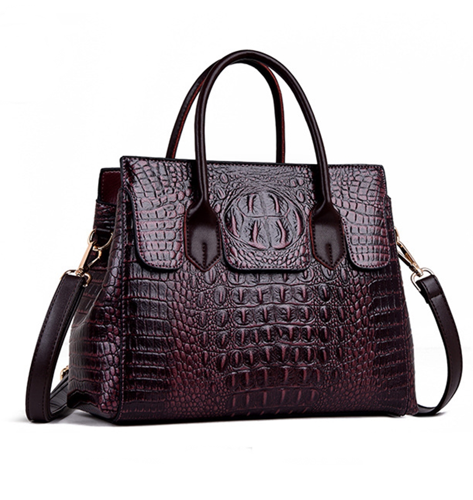 2026 Handbag Trends: Luxe Studded Leather Bags, Chain Straps, Fringe Designs & Plush Must-Haves Dominating World Fashion 132 purple crocodile skin patterned genuine leather bag