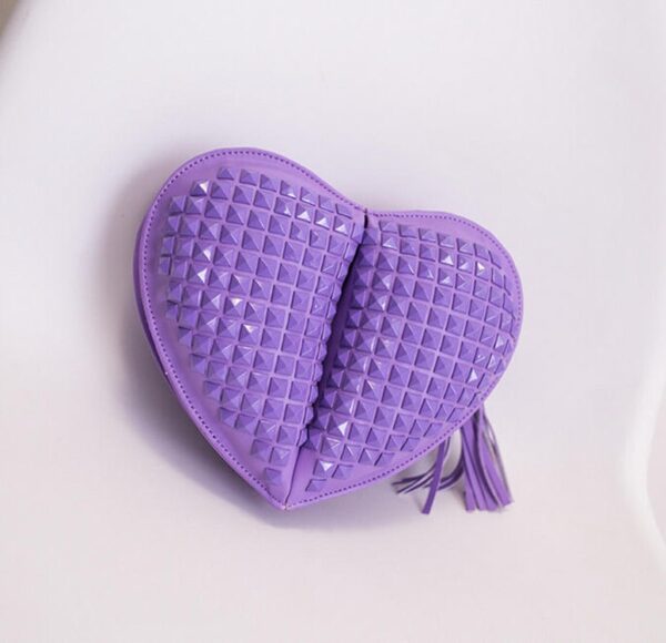 purple small heart bag