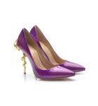 Exotic Snake Heel Detail Patent Stiletto Pumps