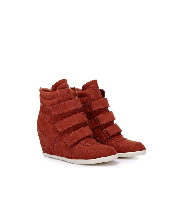 red 3 strappy suede sneaker