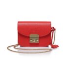 Gold Chain Small Genuine Leather Bag - Multi Colors