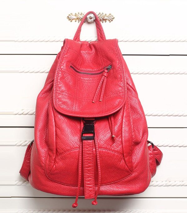 Luxury Soft Vegan Leather Everyday Backpack 1 red soft leather backpack rucksack