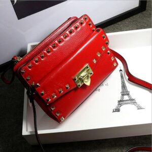 Luxurious Studded Mini Leather Shoulder Bag