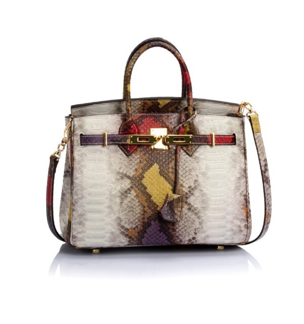 red yellow gray vintage genuine leather bag
