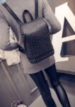 Edgy Retro Studded Vegan Leather Backpack