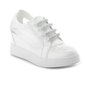 Sparkling Lace Hidden Heel Bridal Rhinestones Sneakers