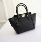 Studded Trapeze Vegan Leather Tote Bag