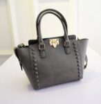 Studded Trapeze Vegan Leather Tote Bag
