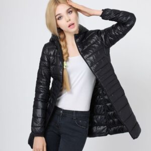 shiny 6 color slim jacket black