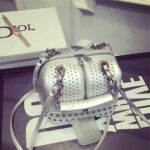 Studded Double Strap Genuine Leather Shoulder Bag